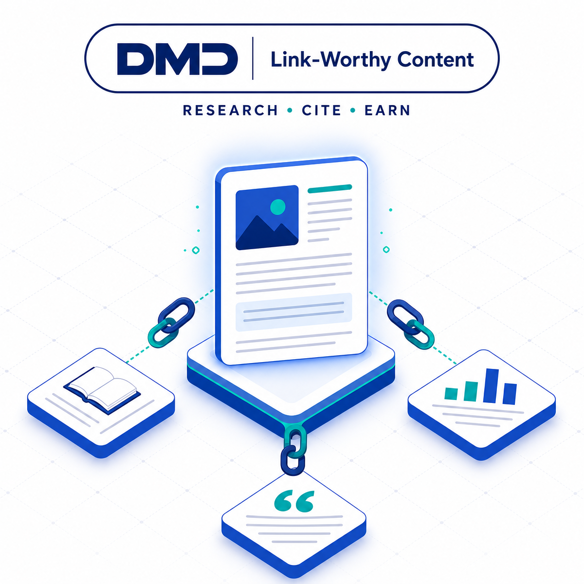 Link Building Services in Bangladesh — SEO Content that Earns Links — Digital Marketing Dhaka caricature illustration